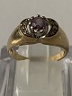Guldring med Ametyst og Brillanter 14 karatRing størrelse 54