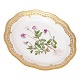 Flora Danica ovalt serveringsfad med gennembrudt fane. "Viola tricolor". Royal Copenhagen år 1950. Mål: 27x22cm
