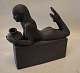Black 100  RC Aquarius (20th January to 19th February) Christel Zodiac Figurine Bisquit (1249100-41200) Black Royal Copenhagen
