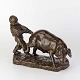 Vincenzo Jerace bronzefigurDreng med gris20 cm