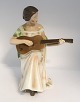 Bing & Grondahl. Porcelain figurine. Woman with guitar. Model 1684. Height 25 cm. (2 qualty).