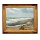 Michael Ancher, 1849-1927, Skagen, oil on canvas. "Landscape, ocean with sailors". Signed and dated 1893. Visible size: 62x65cm. With frame: 68x81cm