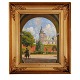 Paul Fischer painting. Paul Fischer, 1860-1934, oil on plate. View at Kronborg Castle, Copenhagen. Signed Paul Fischer. Visible size: 38x31cm. With frame: 55x48cm