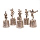 Set of six Russian silver cups marked circa 1880. H: 9cm