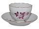 Royal CopenhagenCoffeecup with pink / purple flowers from around 1890
