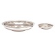 Pair of two Hans Hansen sterlingsilver plates/bowls dated 1948. H: 2,5 & 5cm. D: 13 & 24cm. W: 872gr