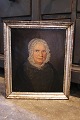 Fint Empire kvinde portræt maleri , olie på lærred fra omkring 1780-1840 i sølvramme...