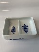Blue Flower Braided, small bowl with divider / cigar ashtray.Deco. No. 10/8150.