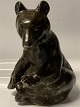 Johgus, Large sitting bear, Bornholm pottery.Height: 22 cm.