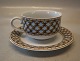 Lyseblå flet 084 Cappuccino kop 28 cl (1271084) Tekop med  underkop 16.5 cm (085) Liselund (Ny) Kongelig Dansk Design af Diana Holstein
