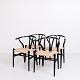 Sæt Af Fire Y-Stole - Model Ch24 - Soft Black - Hans J. Wegner - Carl Hansen & Søn
