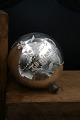 Swedish 19th century memorial ball in Murcury silver Glass with painted flowers and writing "In Memory"...