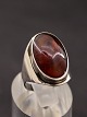 830 sølv vintage ring med rav