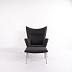 Wingchair – Hans J. Wegner – Model CH445 – Carl Hansen & Søn – Gråt Hallingdal – Med skammel