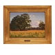 Vilhelm Kyhn maleri. Vilhelm Kyhn, 1819-1903, olie på lærred. "Eg i Dyrehaven". Signeret og dateret. Bagside med udstillingsetiketter. Lysmål: 31x43cm.  Med ramme: 47x59cm
