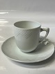 Elegance white small espresso cup with saucer. Bing and Grondahl