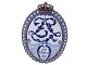 Royal Copenhagen Mindeplatte fra 1897 med guldkantDronning Louises 80 års fødselsdag