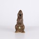 Knud Basse Hare Figur i Brun Glaseret Keramik, Dansk Design 1960erne