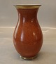 212-2782 Kgl. Vase 18 cm rød, guld & grå Kongelig Dansk  Craquelé, Craquele