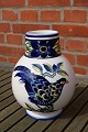 Blue Pheasant China faience porcelain, large plump vase 21cm. Stock 2