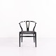 CH24 Y-Stol i Sort med Sort Papirgarnsflet Hans J. Wegner Carl Hansen & Søn