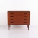 Dansk Kommode i Teak med Skjult Sminkebord og Spejl 1960erne