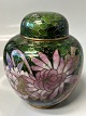 Cloisonné Tea Canister in beautiful colorsHeight: 10.5 cm.