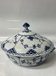 Blue Fluted Half Lace, Round Lid dish.No. 620.