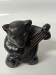 Brown bear with banjo L. Hjorth.Bornholm pottery.bear musicians.SOLD