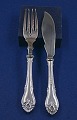 Rokoko Danish silver flatware, set of 2 items fish cutlery all of silver