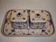 Blue Fluted Half Lace, Writing set with two house before 1923