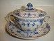 Blue Fluted Half Lace, Bouillon cups with lid and saucers.