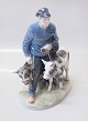 Kongelig Dansk 1858 Bondedreng med kalve 23 x 18 cm Chr. Thomsen 