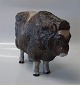 Small Aluminia Figurine 3149 RC Faience Musk Ox calf Jeanne Grut ca. 22 x 26 cm glazed