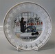 B&G porcelæn B&G 8721 1977 Carl Larssons platte - serie 1 - motiv nr. 1 "Blomstervinduet" malt ca.1895, 21,5 cm