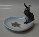 Royal Copenhagen figurine 0878 RC  Rabbit on Ashtray Chr. Thomsen pre-1910 10 x 14 cm