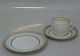 Marstrand B&G porcelain: White base, à la grecque gold rim, light green border, gold in the inner rim, form 601 102 Cup and saucer 1.25 dl (305)