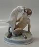 Royal Copenhagen figurine 0498 RC Faun with goat 13.5 x 11 cm. Chr. Thomsen 1906 (498-1012)
