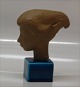 Royal Copenhagen Art Pottery 21817 RC Head "Cleopatra" 16 cm (After 21390), JH, February 1961 6.25" Turquoise