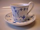 Fluted Blue Fluted, Large Coffee Cup with Saucer, High Handle.SOLD