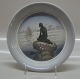 Royal Copenhagen 3643 Kgl.  Rund Skål - Den lille havfrue på Langelinie 3 x 24 cm