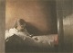 Peter Ilsted Opus 14.”The little convalescent”1913  Plate 10 x 17 cm Ready to hang in silver frame  32.3 x 35.5 cm