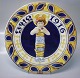 1916 Den kongelige porcelænsfabriks Store Juleplatter af Fajance fra Aluminia 1109-977 Julerelief 1916 Jesusbarnet i svøb R. Harboe 30 cm 