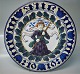 Aluminia Large Christmas Plates 1163-1046 Large Christmas Plates 1919 Angel with flag R. Harboe 30 cm