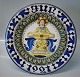 1921 Den kongelige porcelænsfabriks Store Juleplatter af Fajance fra Aluminia 1219-1088 Julerelief 1921 Engel med glorie og strengeinstrument R. Harboe 30 cm
