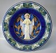 Aluminia Large Christmas Plates 1291-1227 Large Christmas Plates 1925 Angel with Cymbal R. Harboe 31.5 cm