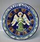 Aluminia Large Christmas Plates 1388-1321 Large Christmas Plates 1927 Angel with ribbon with musical notes R. Harboe 31.5 cm
