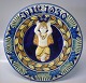 1930 Den kongelige porcelænsfabriks Store Juleplatter af Fajance fra Aluminia 1461-1405 Julerelief 1930 Jesusbarnet med løftede hænder og krone N. Thorsson 31 cm