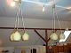 Et par Lyfa Loftlamper designet af Bent karleby i standsat 5000 m2 udstilling