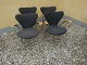 Arne Jacobsen syverstole 4 stk med egetræsarme model 3107 5000 m2 udstilling